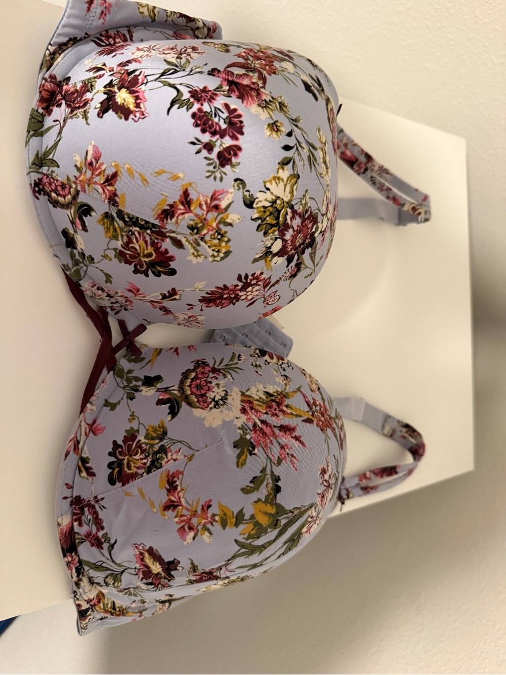 Cacique Light Lavender Floral Padded Bra with Multicolor Blooms